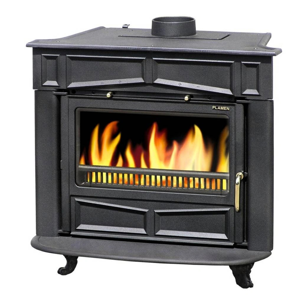 Sobă Fontă FLAME 11-13kW 147kg | Randament 76.4% | GEAM MARE | A