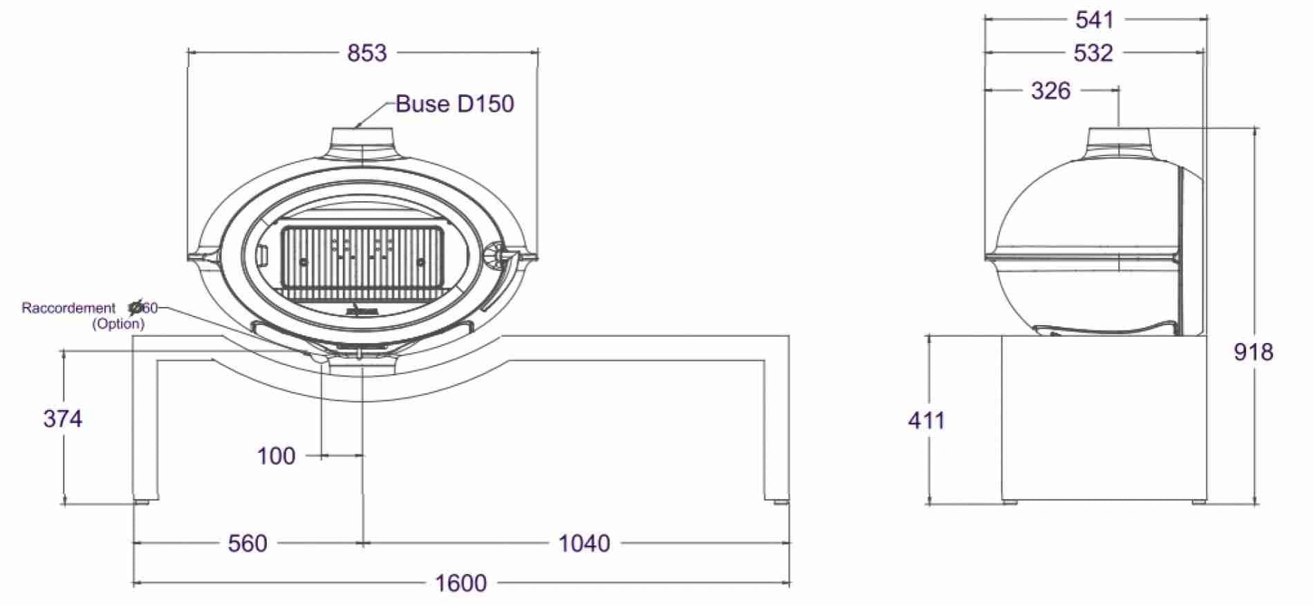 Sobă Brio cu SUPORT TIP BANCĂ 7-10.5kW 150kg | Randament 76% | A