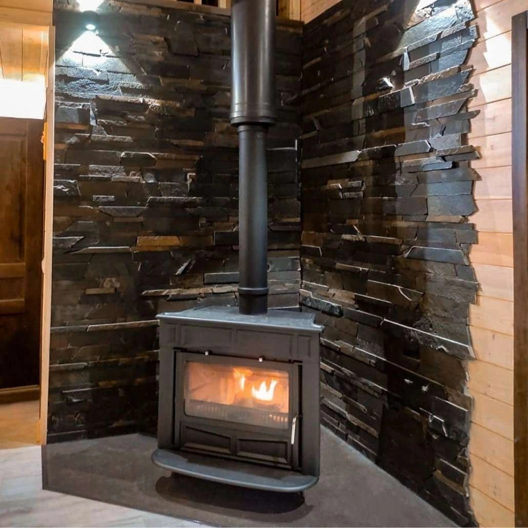 Sobă Fontă FLAME 11-13kW 147kg | Randament 76.4% | GEAM MARE | A