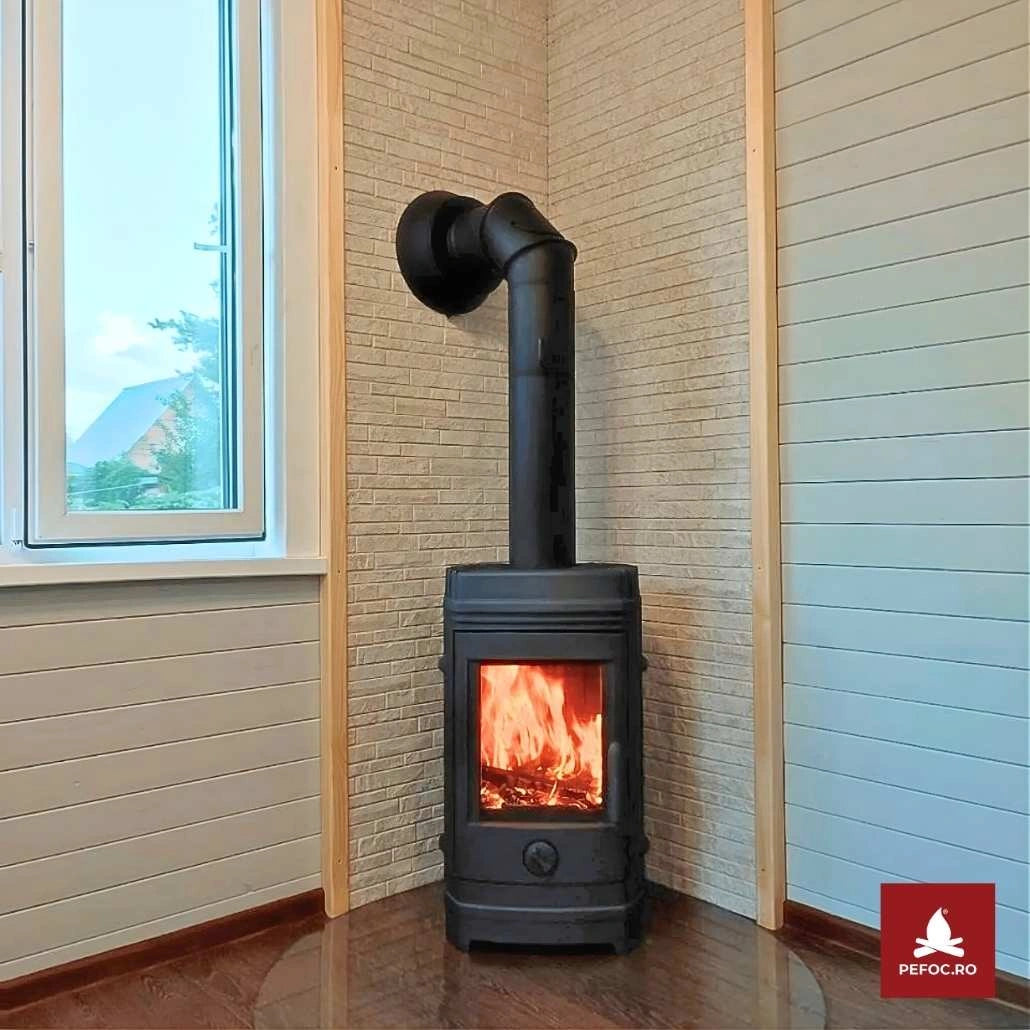 Sobă Fontă Chatel INVICTA 8-12kW 80kg | Randament 77% | Ardere 8h | A