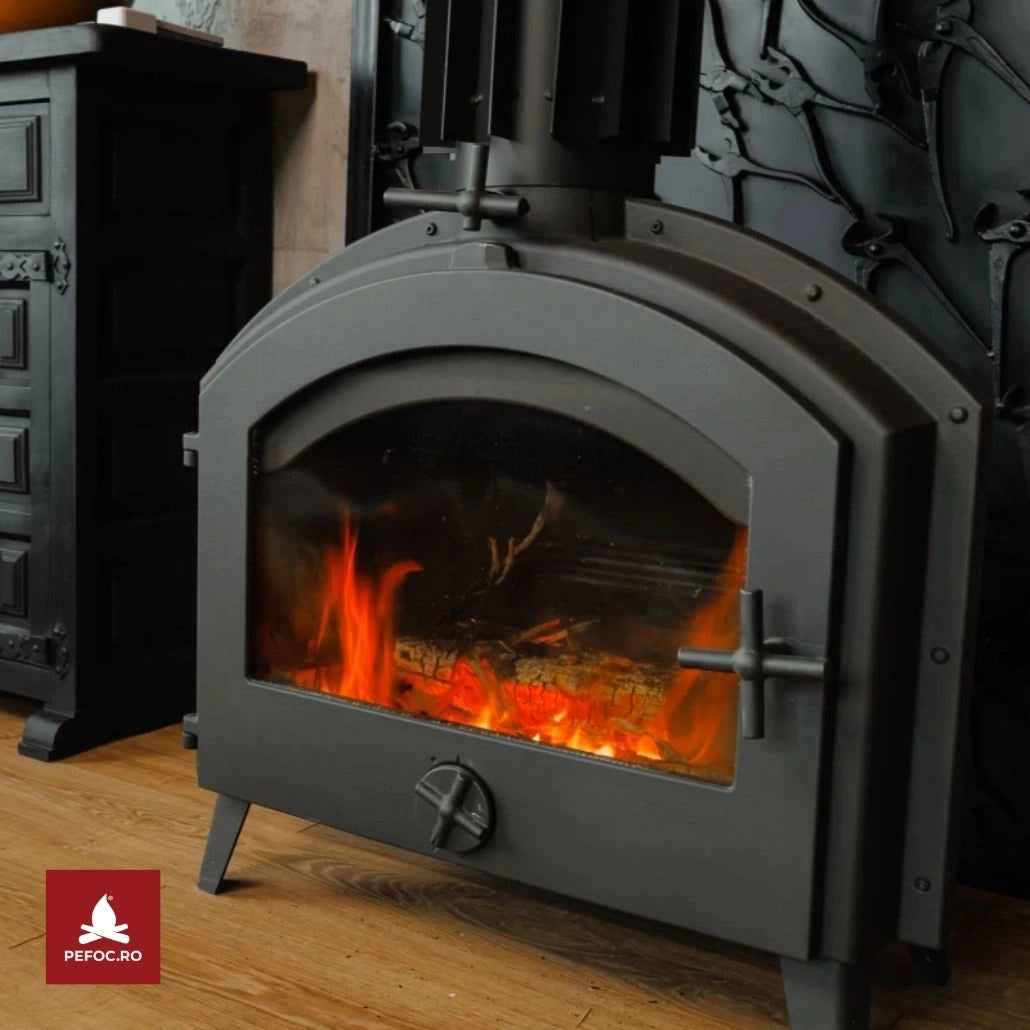 Sobă Fontă Stimo INVICTA 7-10.5kW 63kg | Randament 79% | Ardere 8h | A