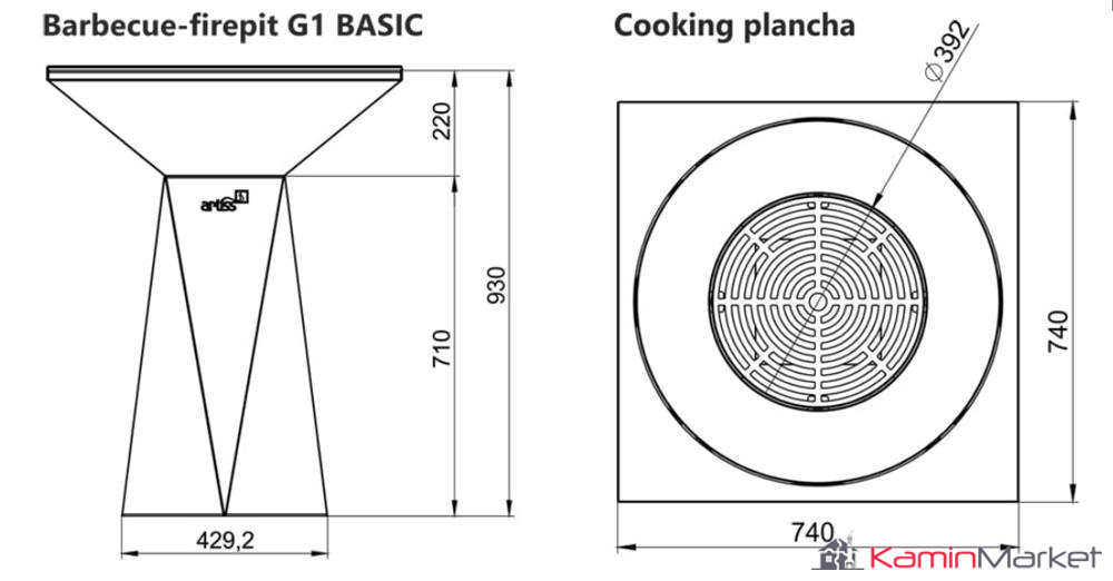 Grătar portabil ARTISS G1 BASIC Graphit