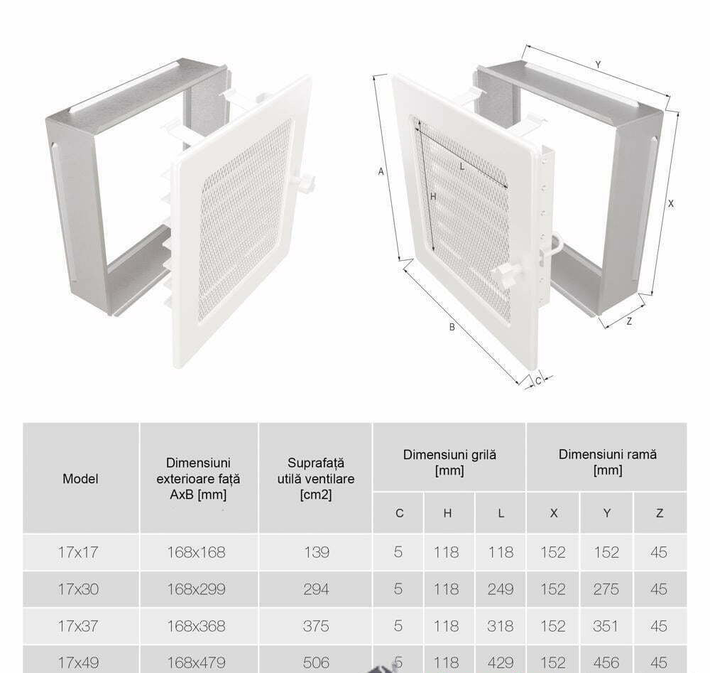 Grila semineu 17x37 Jaluzea