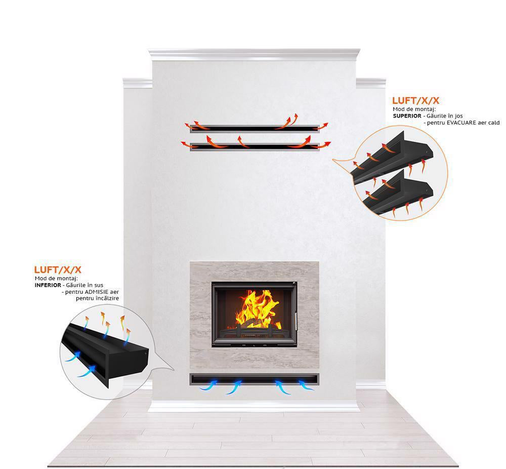Grilă șemineu LUFT 6x40