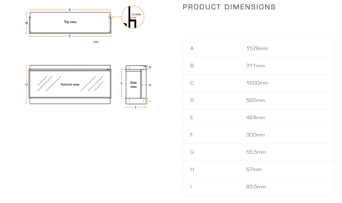 Focar șemineu electric New Forest 1600