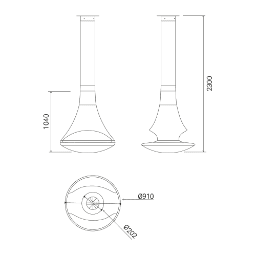 Semineu exclusivist TRAFORART DORIA cu 2 deschideri diametru 91 cm