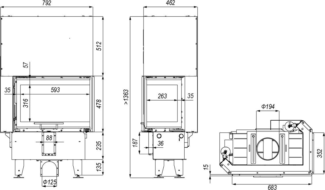 DEFRO Focar samota cu geam lateral Intra SM BP slim G