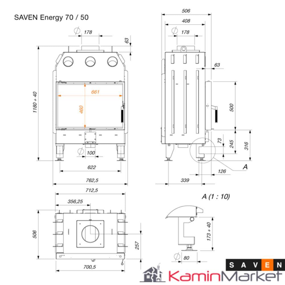 SAVEN Energy - Focar sticlă standard 70x50