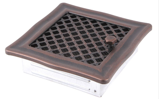 Grila Semineu DECO Jaluzea 16 X 16cm Cupru Patinat