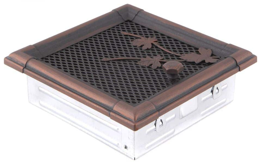 Grila Semineu Jaluzea RETRO 16 X 16cm Cupru Patinat