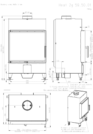 Focar lemne H2N13 Slim – 59.50