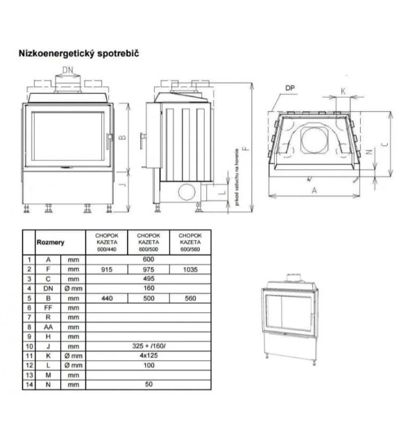 Semineu Cu Acumulare Pentru Case Pasive KOBOK Model Kazeta L LD 600450