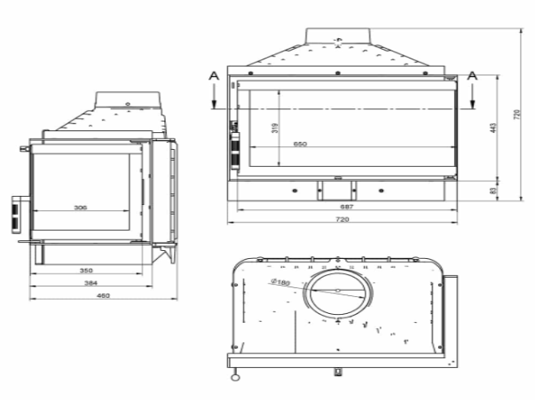 Semineu Pe Lemne KFD ECO MAX 7 R STANDARD 14 KW