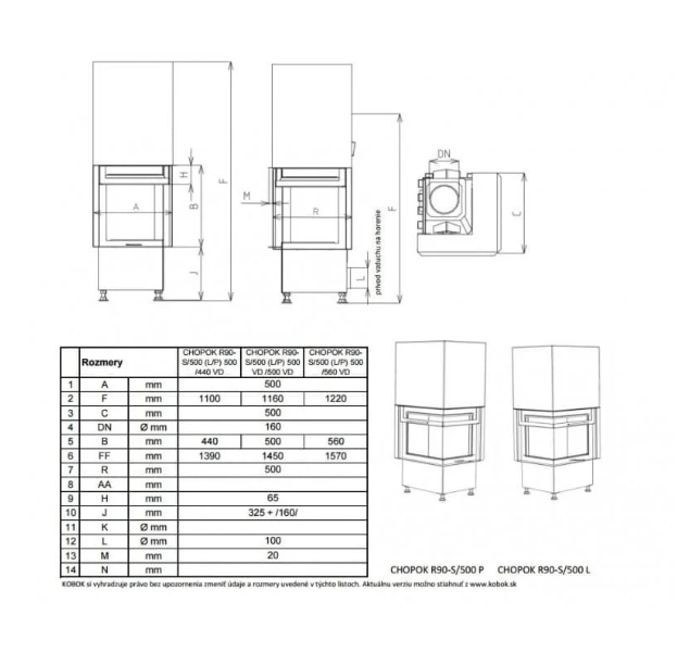 Semineu Cu Acumulare KOBOK Model Chopok R90 S500 VD 500 500 10KW