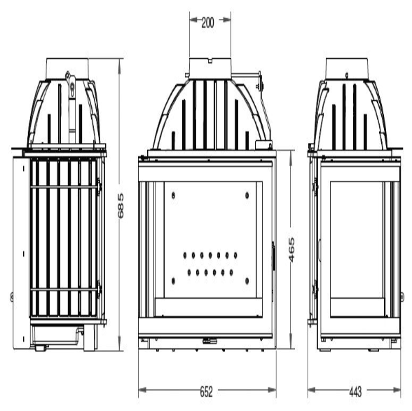 Semineu Pe Lemne Fonta 700 PLUS ECO Admisie Aer 9 KW
