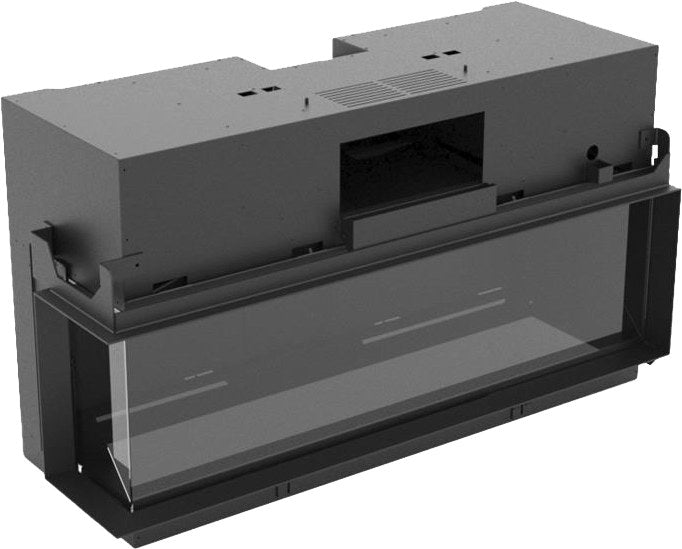 DRU Virtuo 130/2 Evolve fără placare, varianta stânga (geamul lateral în stânga): carcasa din oțel negru cu geamul frontal și cel lateral