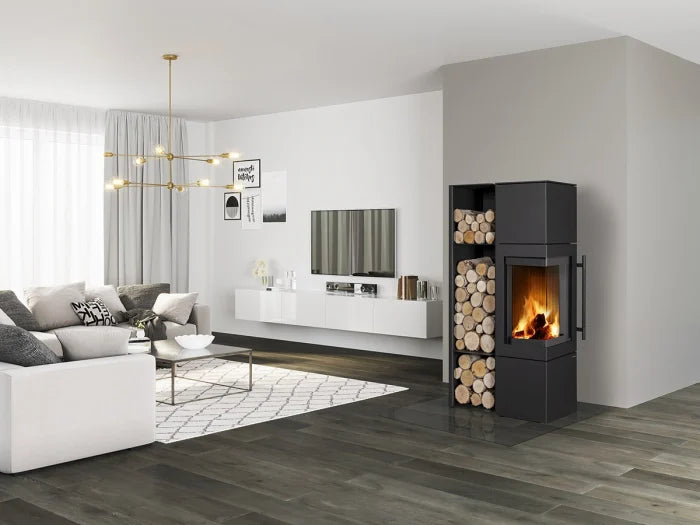 Soba de colt, cu acumulare caldura, otel ESQUINA