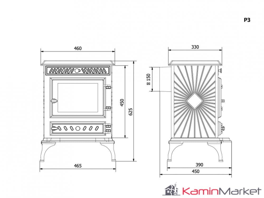 Sobă Kawmet P3 - 7,4 kW EKO