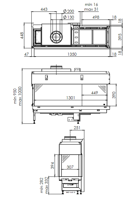 Semineu gaz Metro 130XTL RCH right
