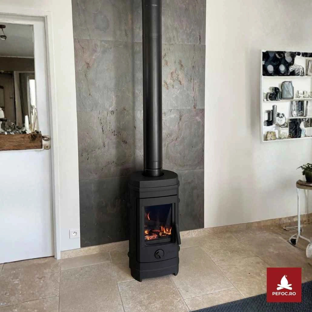 Sobă Fontă Remilly 7-10.5kW 66kg | Randament 78% | Ardere 8h | A