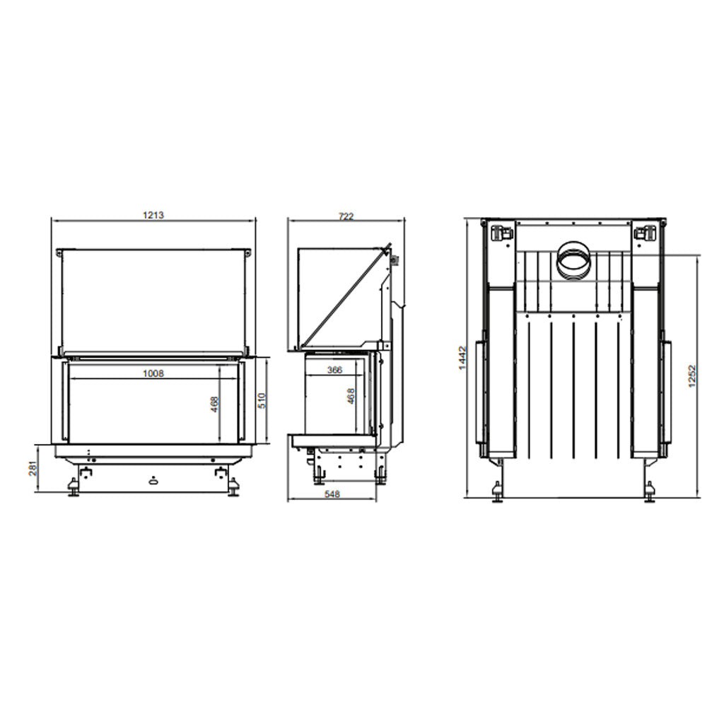 A-caminetti CRYSTAL 100 PREMIUM - Focar Șemineu 3 laturi vitrate