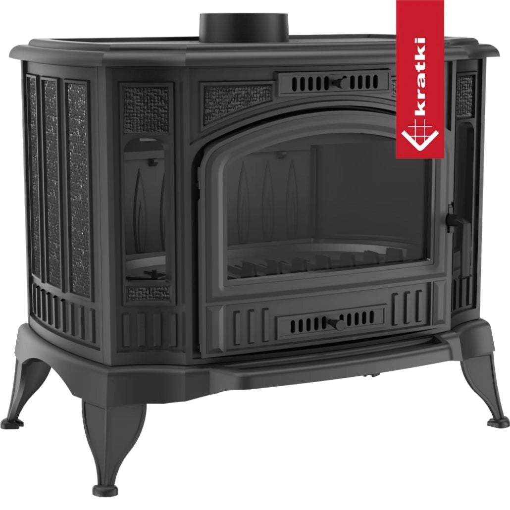 Sobă Fontă K9 10 12.5kW MASIVĂ 165kg | 2 Sticle Laterale | 120 m²
