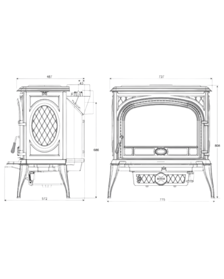 Sobă fontă KAWMET Premium SPHINX S6 ECO - 13,9 kW