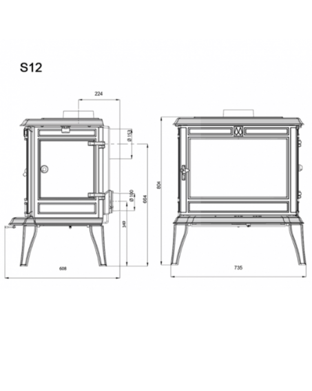 Sobă Fontă KAWMET Premium ATHENA S12 ECO - 12,3 kW