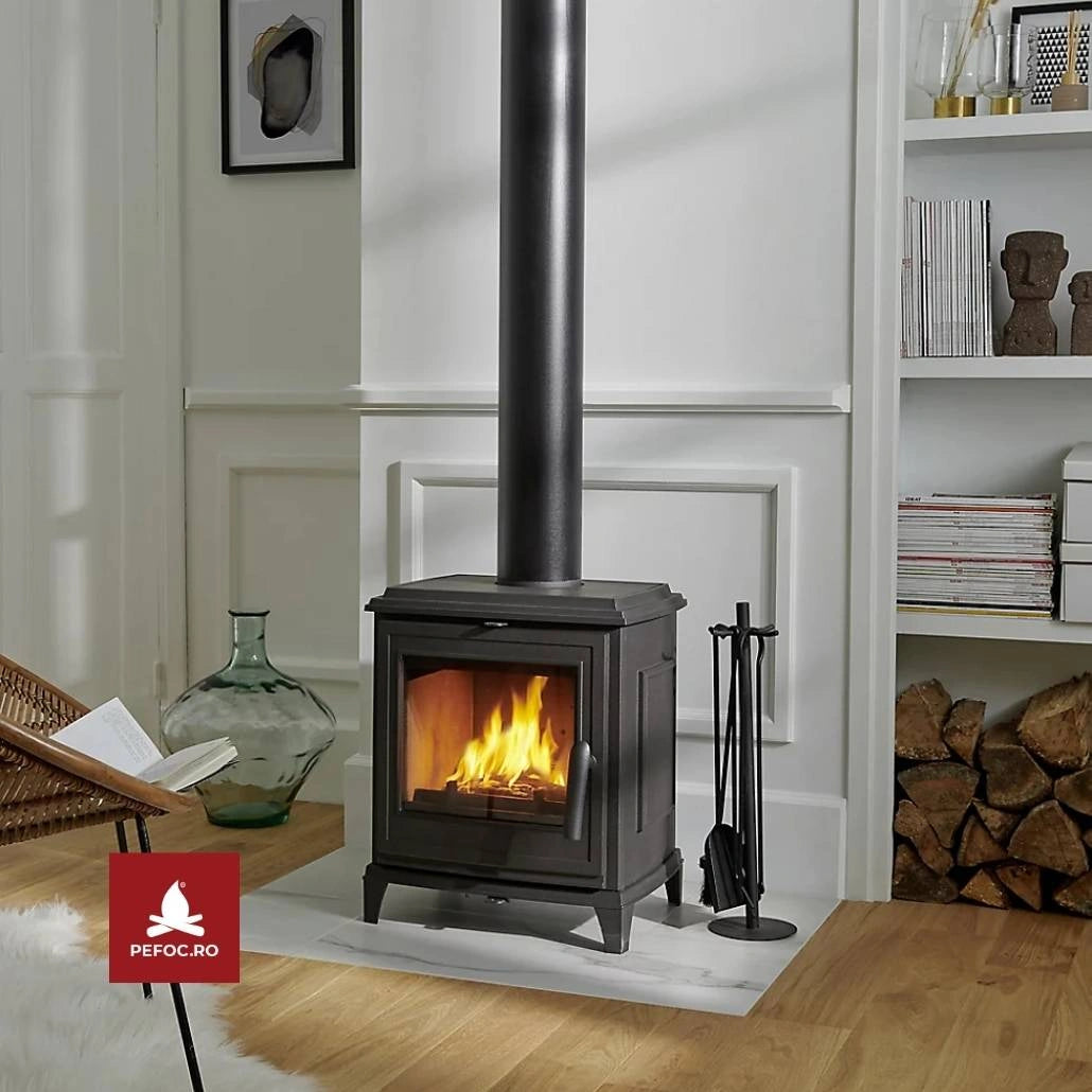 Sobă Fontă Sedan INVICTA 5-7.5kW 84kg | VERMICULITĂ | Ardere 8h | A