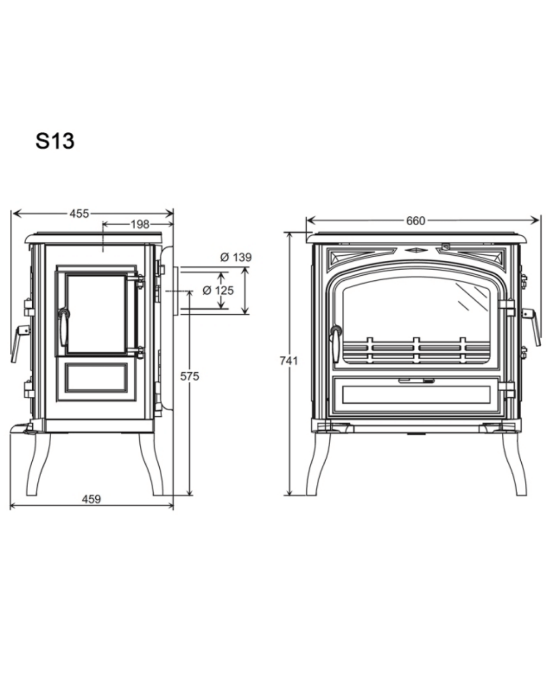 Sobă Fontă KAWMET Premium EOS S13 ECO - 10 kW