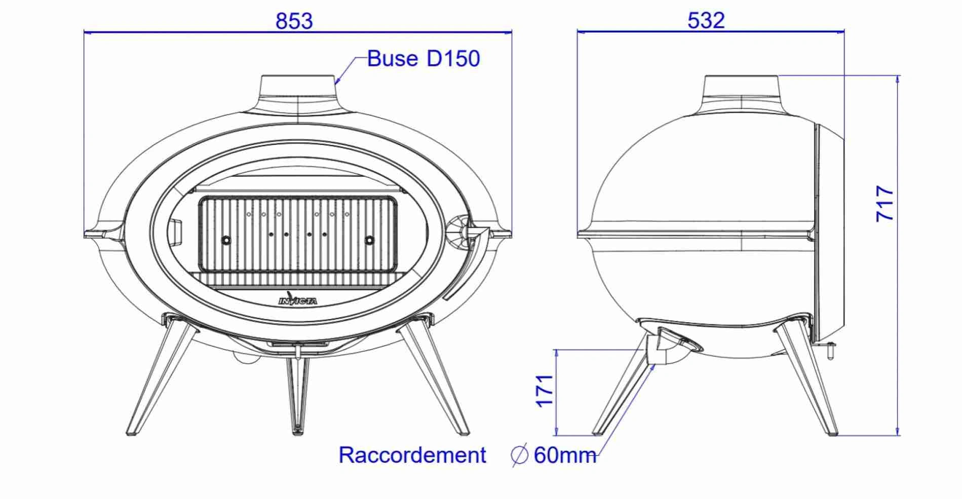 Sobă Fontă Brio 7-10.5kW 138kg | TRIPLĂ COMBUSTIE | Ardere 8h | A