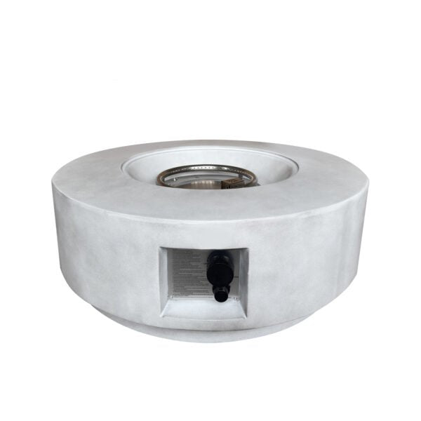 Masă cu Foc Aether PureFlame 83.5cm | ROTUNDĂ | GAZ | BETON | Alb Mat
