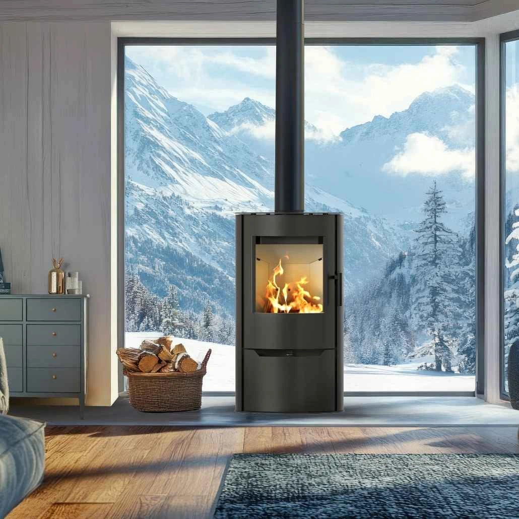 Sobă Oțel Torven ILDNORD 7kW 104kg | RANDAMENT 81% | STICLĂ PANORAMICĂ | A