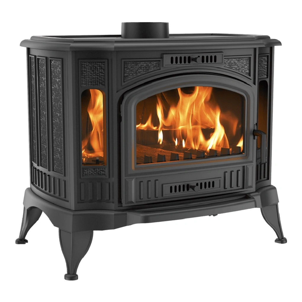Sobă Fontă K9 10 12.5kW MASIVĂ 165kg | 2 Sticle Laterale | 120 m²