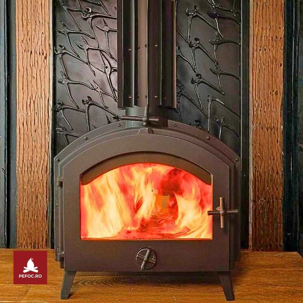 Sobă Fontă Stimo INVICTA 7-10.5kW 63kg | Randament 79% | Ardere 8h | A