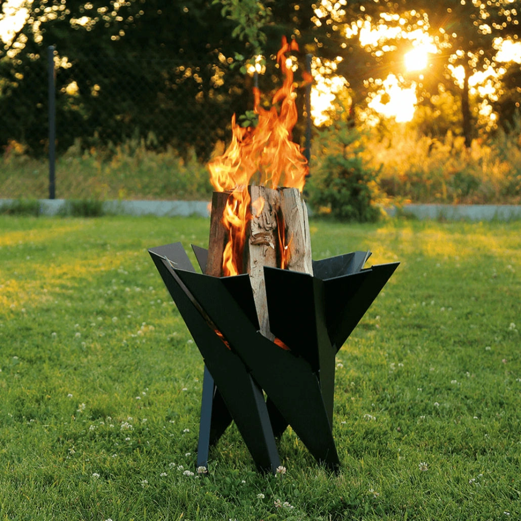 Vatră de Foc Exterior BASKET Kratki | 55x55 cm | MOBILĂ | ÎnĂLȚIME 500mm | METAL NEGRU | GARANȚIE 2 ANI