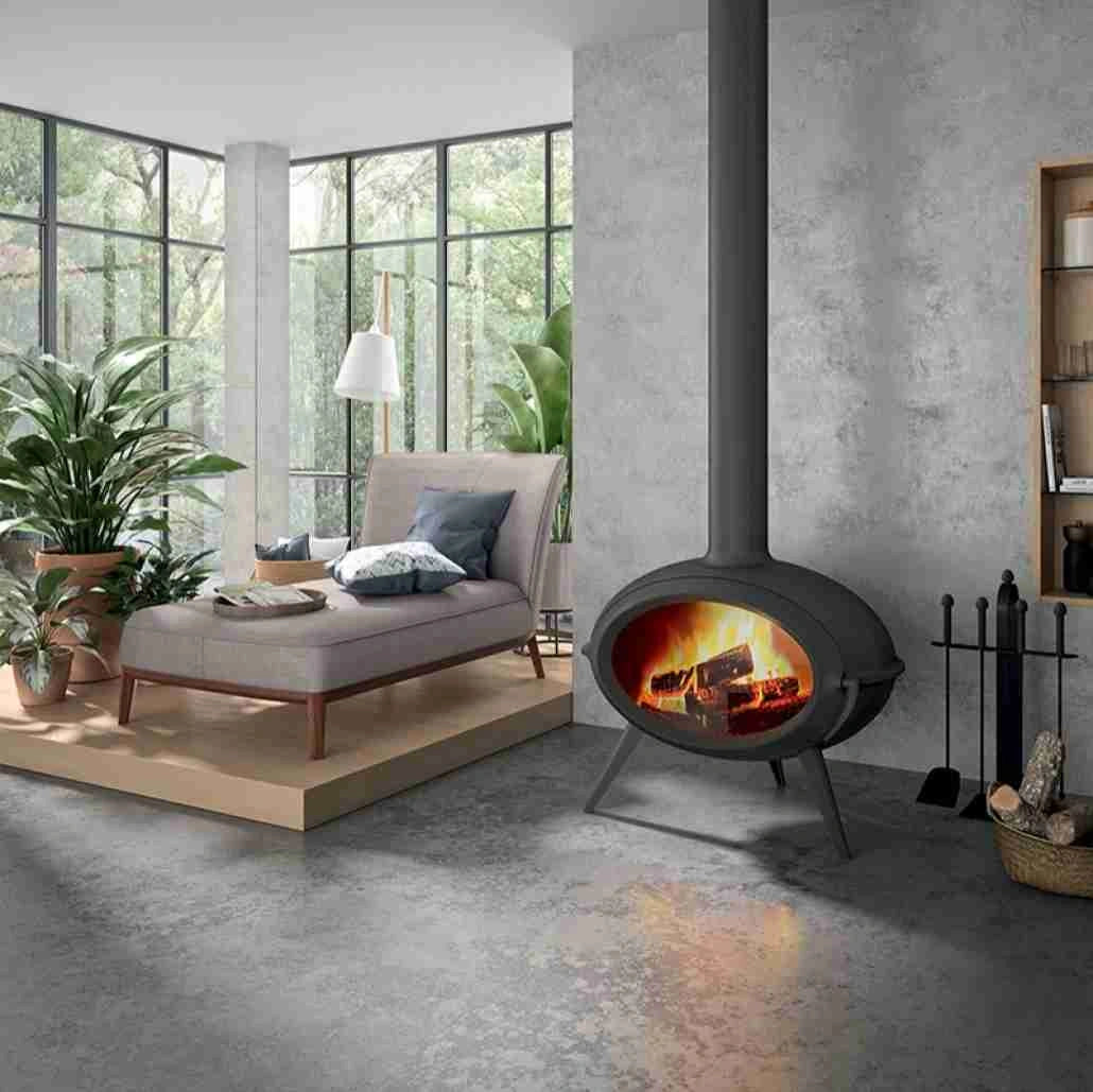 Sobă Fontă Brio 7-10.5kW 138kg | TRIPLĂ COMBUSTIE | Ardere 8h | A