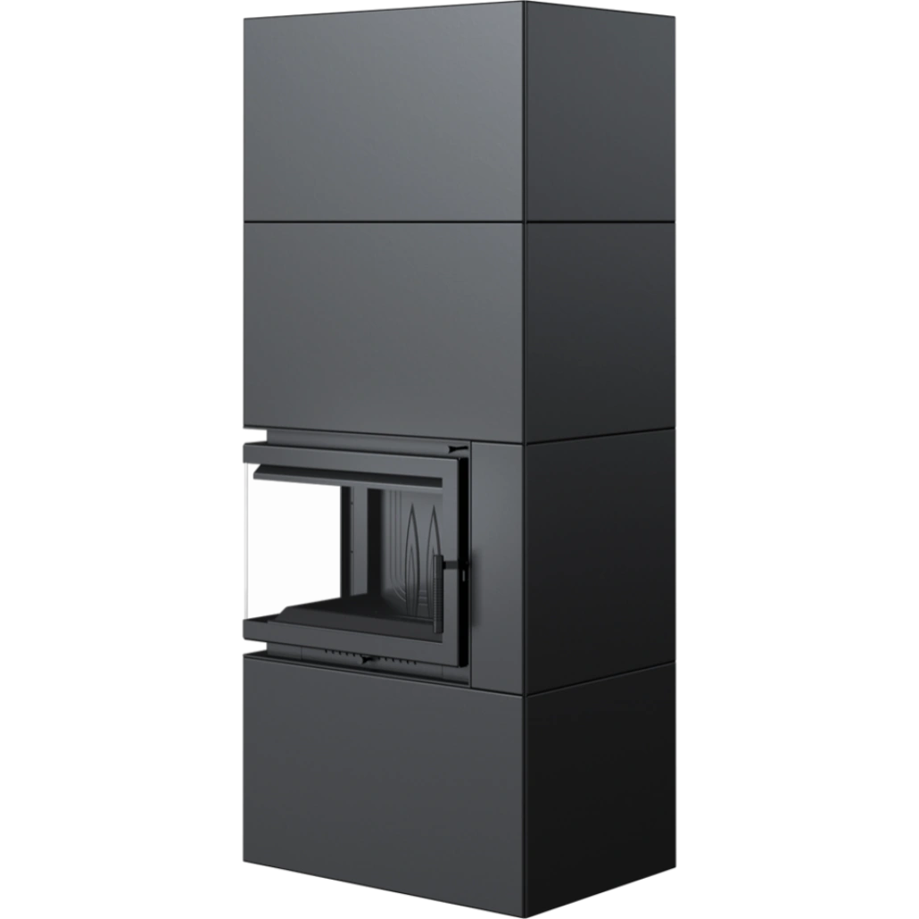 SIMPLE BOX stanga negru - semineu complet