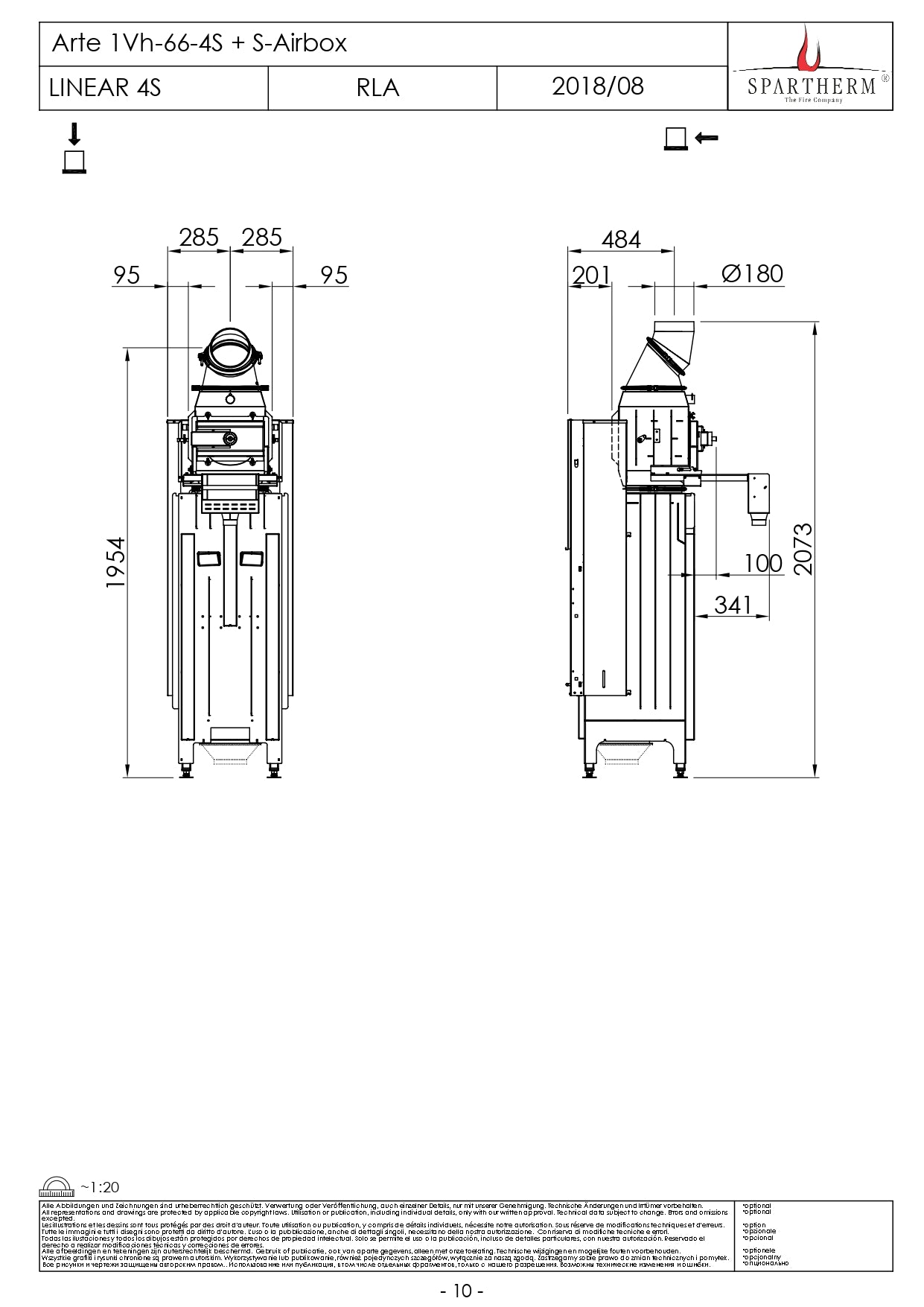 SPARTHERM Focar samota cu geam drept ARTE 1Vh 66