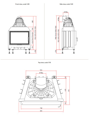Șemineu pe lemne Lina 7363s