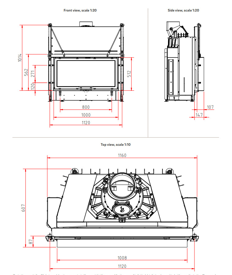 Șemineu pe lemne Lina 10051h