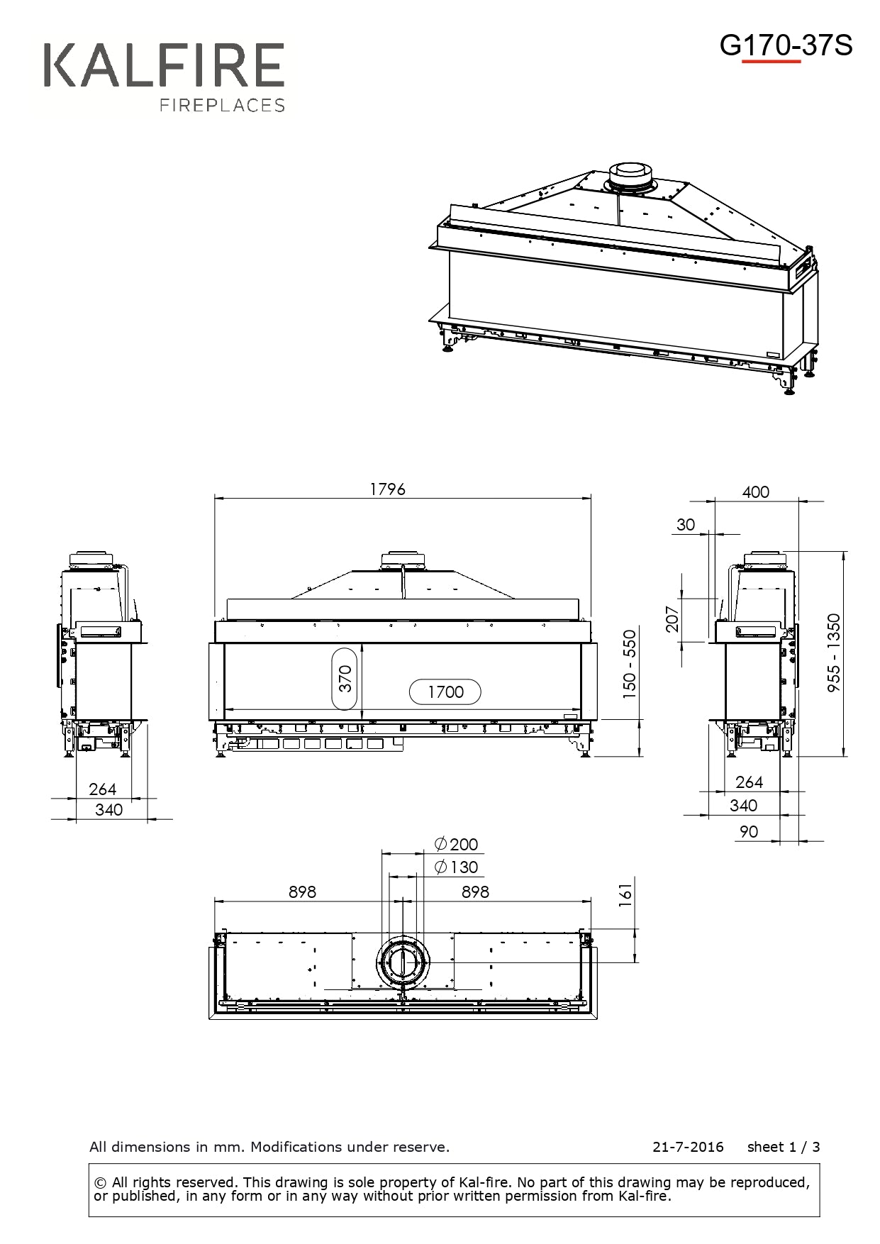 Semineu gaz Kalfire G170/37S