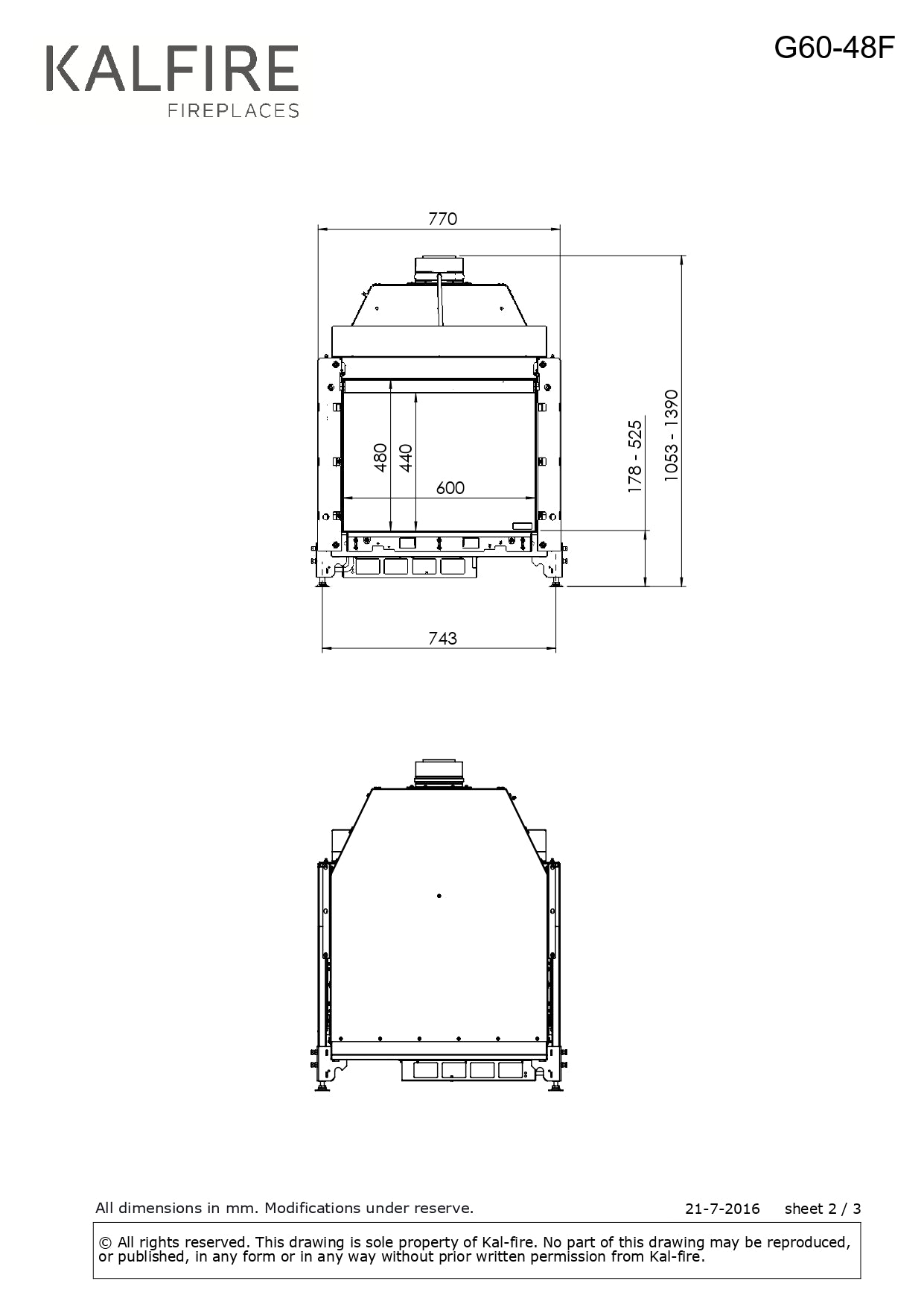 Semineu  gaz Kalfire G60/48F