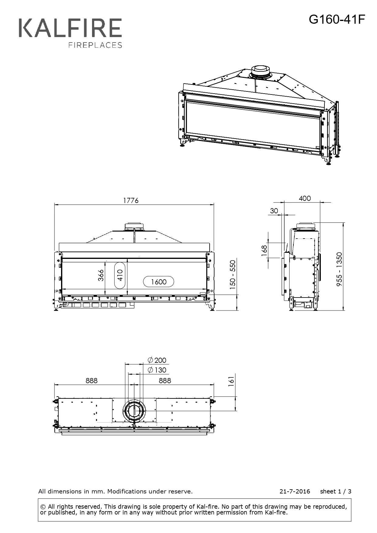 Semineu  gaz Kalfire G160/41F