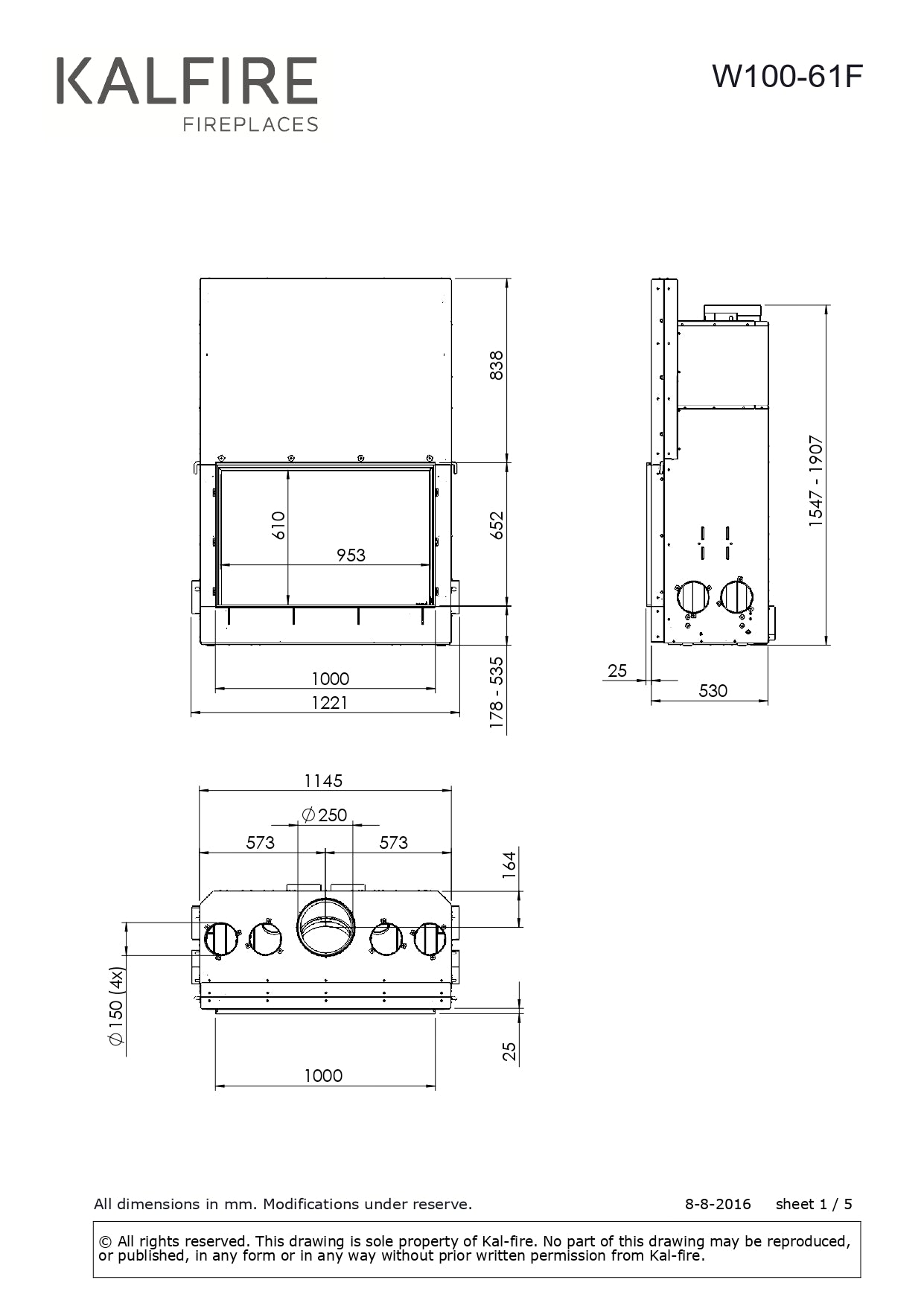 KALFIRE Focar W100 61F