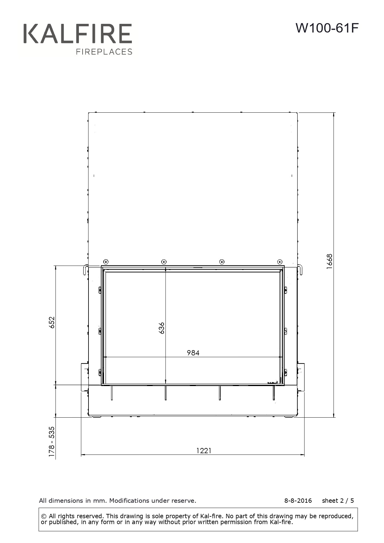 KALFIRE Focar W100 61F