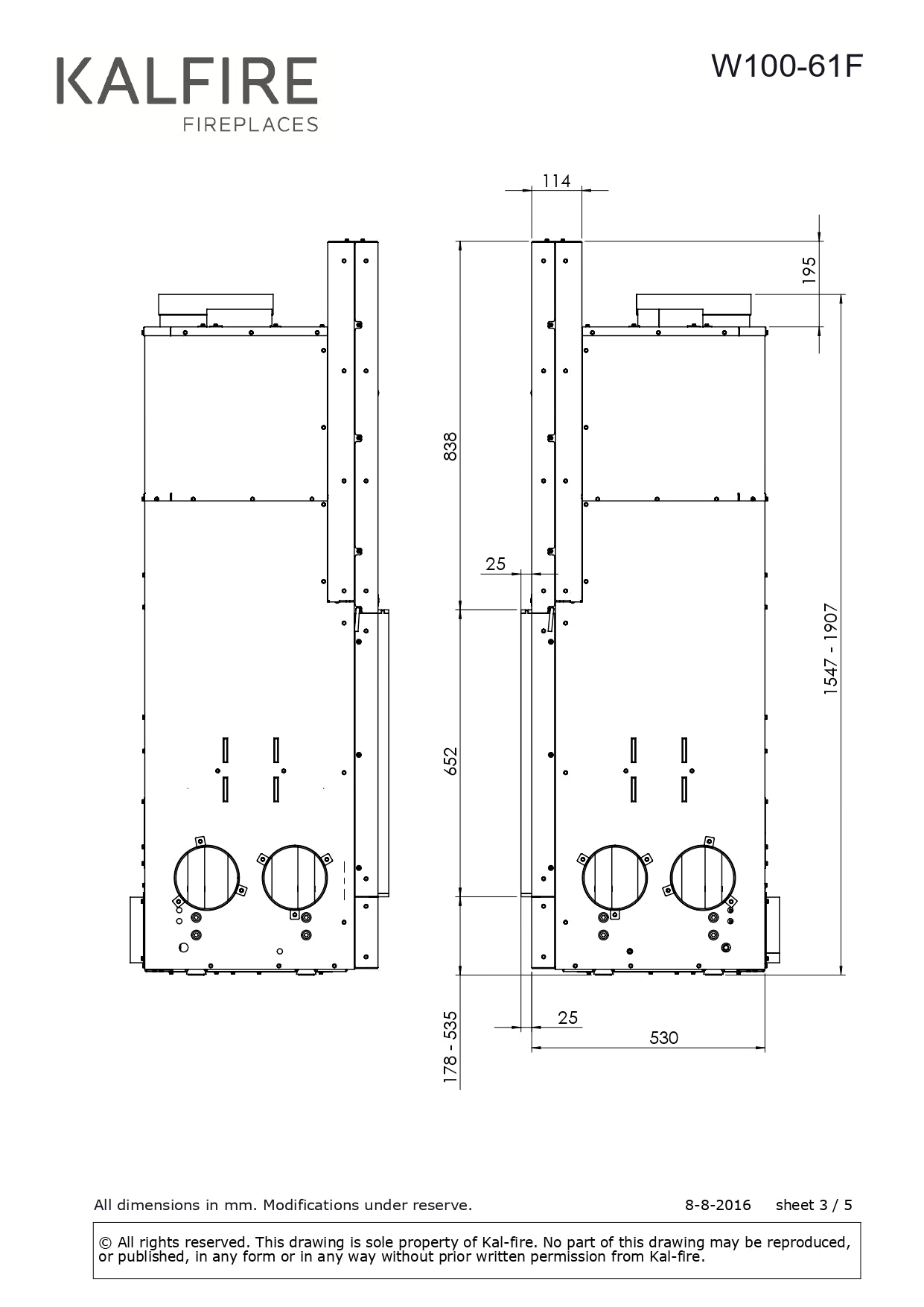 KALFIRE Focar W100 61F