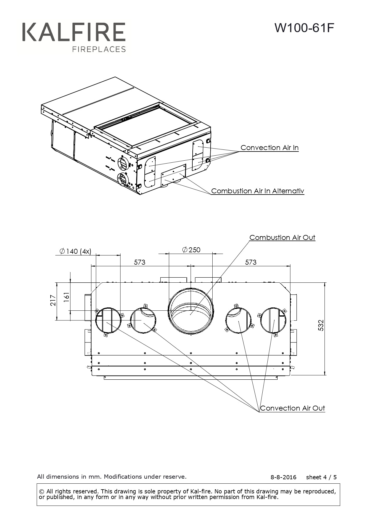 KALFIRE Focar W100 61F