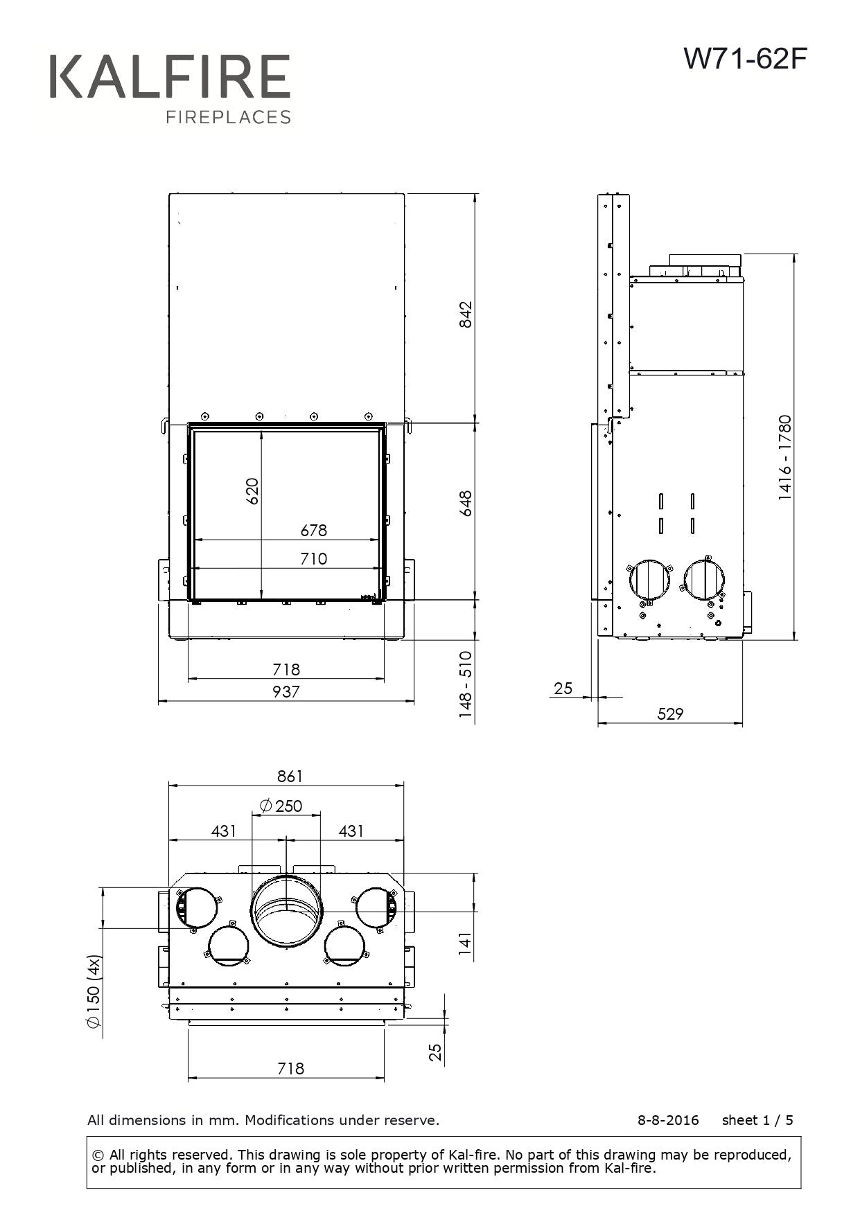 KALFIRE Focar W71 62F