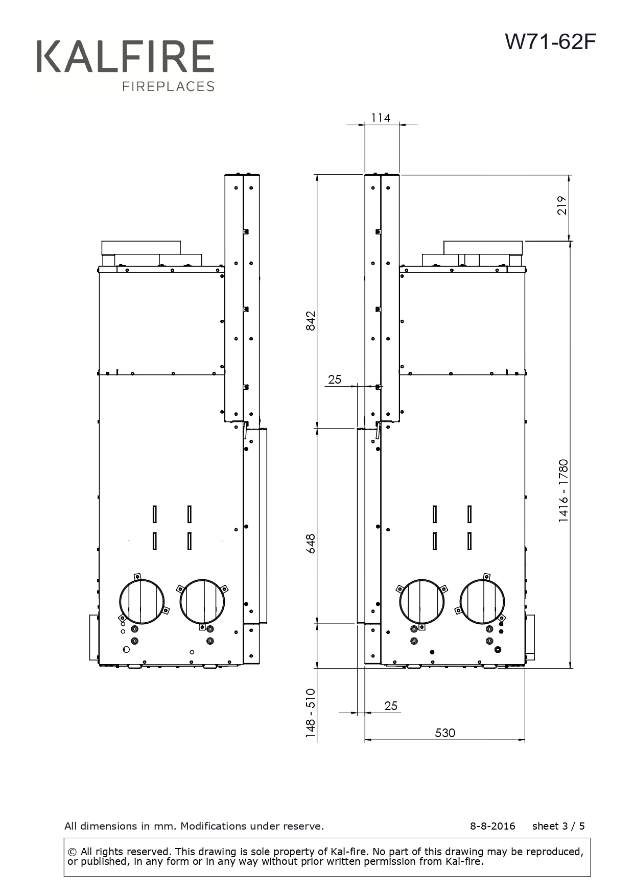 KALFIRE Focar W71 62F